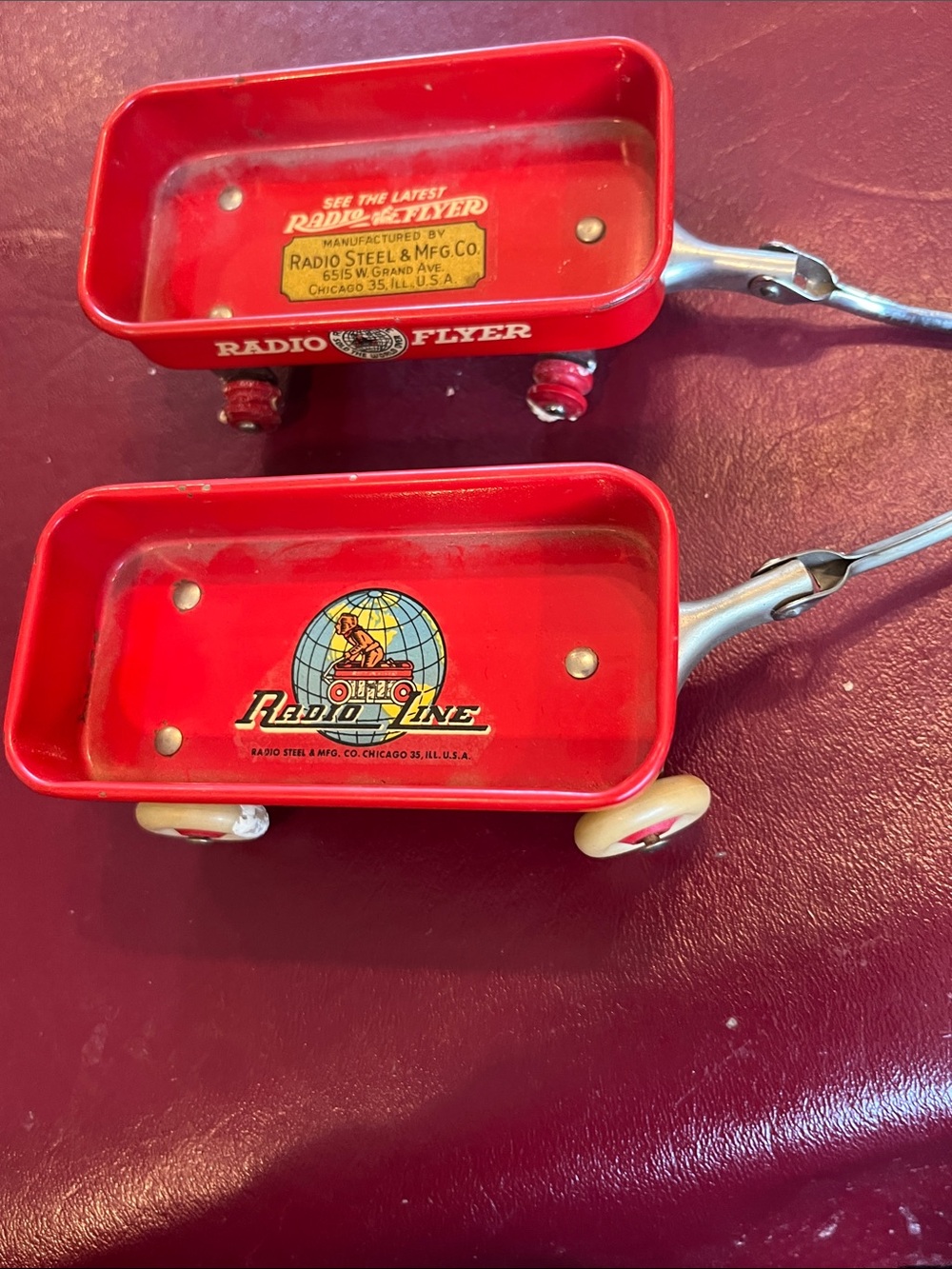 Pair of Radio Flyer Red Mini Wagons